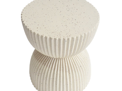 Side Table With Speckled Ribbed Texture