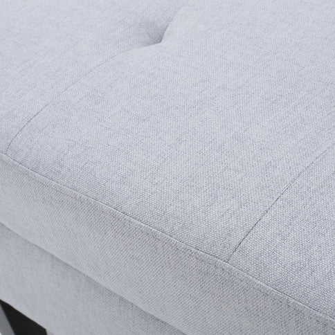 Storage Ottoman With Birch Wood Legs And Cushioned Top For Comfort