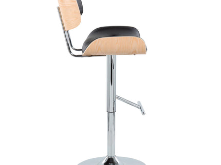 Lombardi - Contemporary Adjustable Barstool With Swivel With Straight T Footrest (Set of 2)