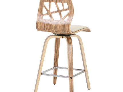 Folia - Mid Century Modern Counter Stool With Footrest (Set of 2)