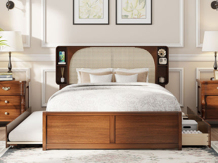 Headboard Bed With 2 Drawers And Trundle