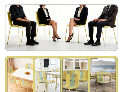 Modern Striped Blocking Single Chairs (Set of 4)
