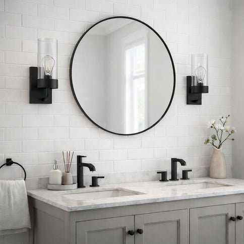 Zephyr - Single Light Sconce - Black / Clear