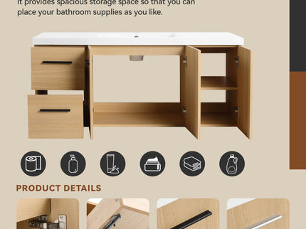 Floating Bathroom Vanity With Sink, Modular Cabinet