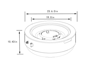 Propane Gas Fire Pit Bowl, 40000 Btu, Round For Outside - Gray