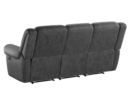 Reclining Sofa - Gray - Faux Leather