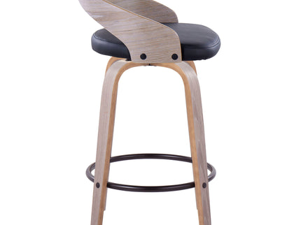 Grotto - Mid Century Modern Fixed Height Counter Stool With Swivel With Round Footrest (Set of 2)