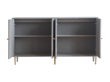 Modern Lacquered 4 Door Cabinet Sideboard Buffet Server Cabinet Storage Cabinet, For Living Room, Entryway, Hallway, Office, Kitchen And Dining Room