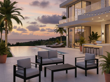 Outdoor Patio Set, All-Weather With Thick Cushions