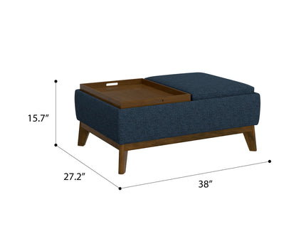 Reversible Tray Ottoman - Blue