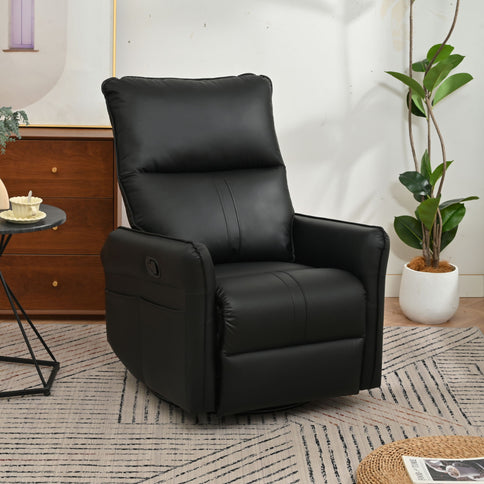 360° Modern Small Rocking Swivel Recliner Chair With Side Pocket