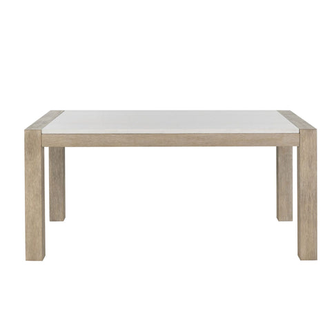 Vanilla - Real Marble Dining Table And Chair Set With Upholstery - Beige / Natural
