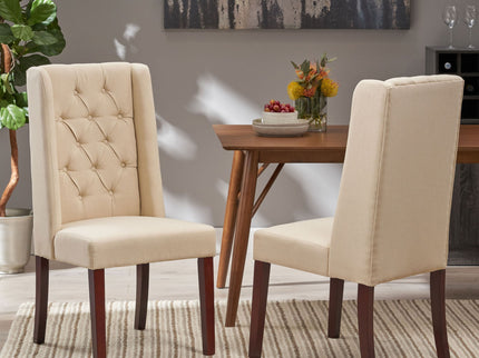 Sophisticated Tufted Dining Chair With High Back Design