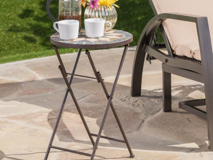 Silvester - End Table - Beige / Black