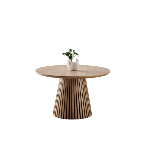 Round Dining Table For Dining Room - Natural Wood