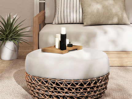 Willow - Round Upholstered Patio Ottoman