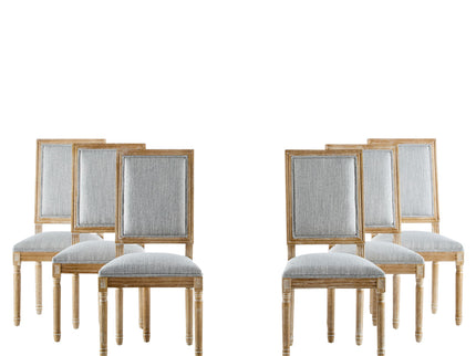 French Country Style Dining Chair With Upholstered Seating And Fluted Legs