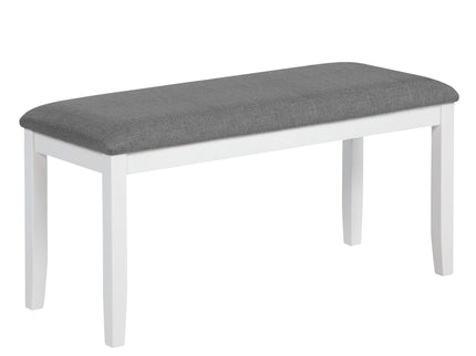 6 Piece Kitchen Dining Set, Rectangular Dining Table With 4 Upholstered Chairs And Bench - Gray / White
