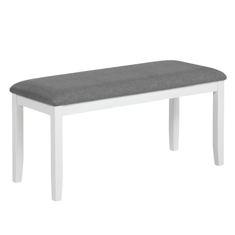 6 Piece Kitchen Dining Set, Rectangular Dining Table With 4 Upholstered Chairs And Bench - Gray / White