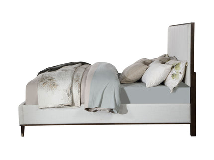 Carena - 5 Piece Bedroom Set (Eastern King Dresser Chest Mirror Nightstand) - Brown / Light Gray / White