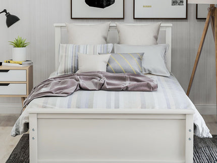 Platform Bed With Headboard, Footboard And Wood Slat Support