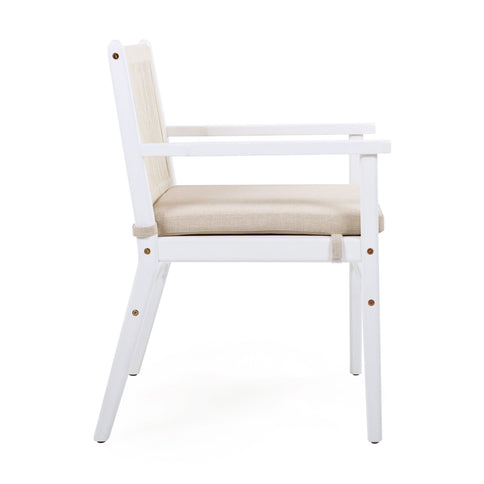 Outdoor Acacia Wood Patio Dining Armchair (Set of 2)