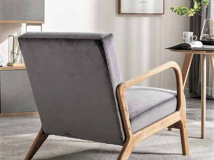 Classic Mid-Century Modern Accent Chairs, Open Framed Armchair With Cushioning