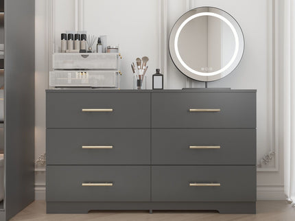 Large 6 Drawers Chest Of Drawer Dressers Table With Handle