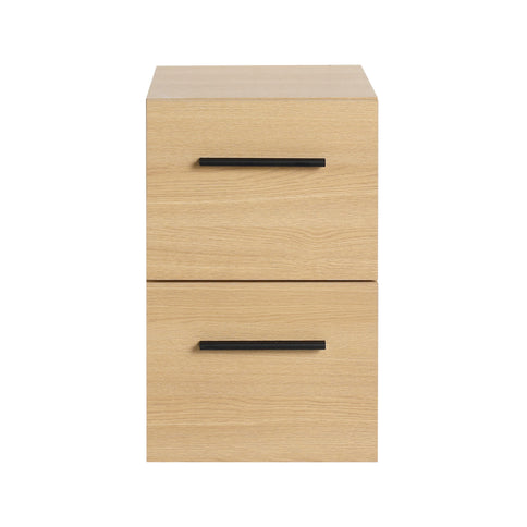 Floating Bathroom Vanity Drawer Base, Wall Mounted Storage With 2 Drawers - Light Oak