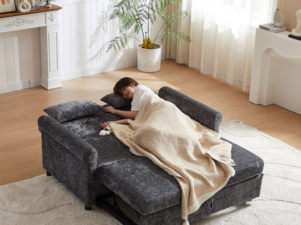 Loveseat Sofa Bed, Pull - Out Couch Sleeper & 2 Pillows