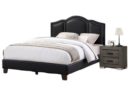 Full Size Bed With Unique Headboard - Black