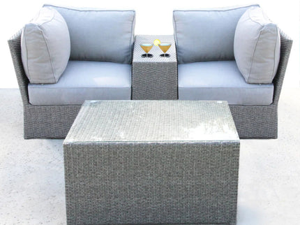 Comfortable Modern Patio Rattan Sectional Set With Cushions
