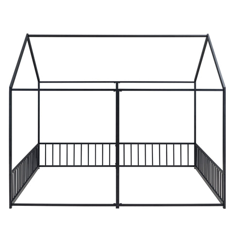 House Platform Beds, 2 Shared Beds, Metal Frame With Guardrails
