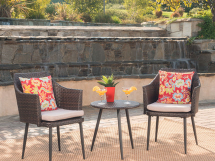 Kenneth - 3 Pieces Chat Set Outdoor Furniture - Brown Multi