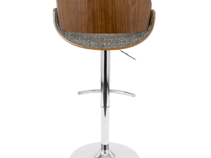 Fabrizzi - Mid Century Modern Adjustable Barstool With Swivel With Rounded T Footrest (Set of 3)
