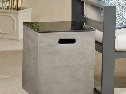 Modern Design Mgo Tank Holder Side Table With Ceramic Top - Black / Gray