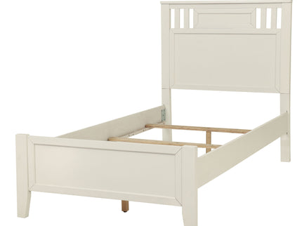 Simple Frame With Headboard And Vertical Carved Design