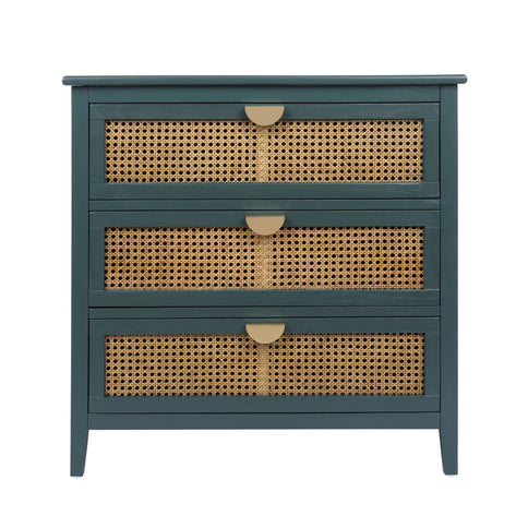 3 Drawer Cabinet, Natural Rattan, American Furniture