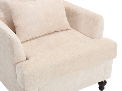 Modern Mid Century Wood Frame Armchair With Tufted Design
