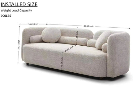 Luxury Modern Couch, 3 Seater Sofa For Living Room