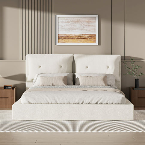 Airframe - Upholstered Bed Frame With Double Layered Upholstered Headboard