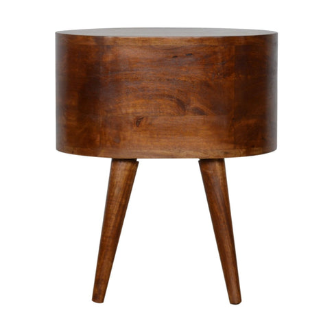 Rounded Bedside Table - Chestnut