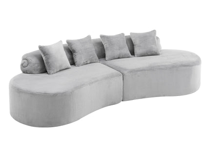 Modern Curved Sofa With Pillows