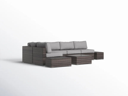 Wicker Sectional Seating Group With Cushions