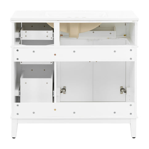 Bathroom Vanity With Sink, Soft Close Doors, 4 Storage Drawers