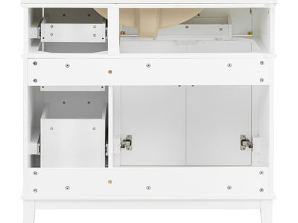 Modern Bathroom Vanity With Sink, Soft Close Doors, 4 Storage Drawers