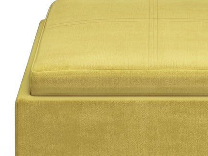 Rockwood - Upholstered Cube Storage Ottoman With Tray