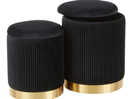 Marla - Contemporary Nesting Pleated Ottoman Set