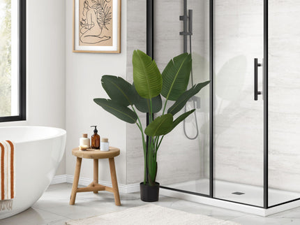 44" Tall, Artificial Plant, Bird Of Paradise Tree, Indoor, Faux, Fake, Floor, Greenery, Potted, Decorative - Green / Black