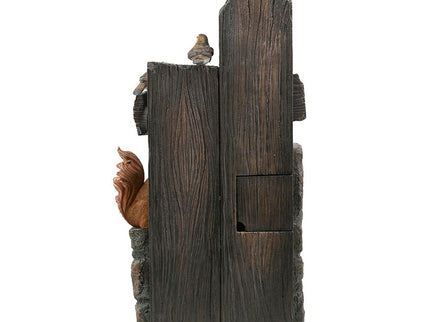 Decorative Two Tiered Water Fountain With Woodland Animal Design, Outdoor Fountain With Light And Pump - Multi